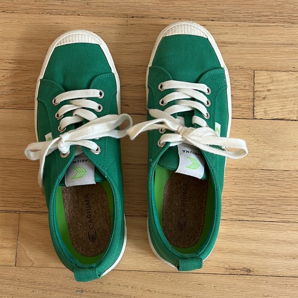 Cariama women’s green canvas sneakers 7.5 - Picture 6 of 8